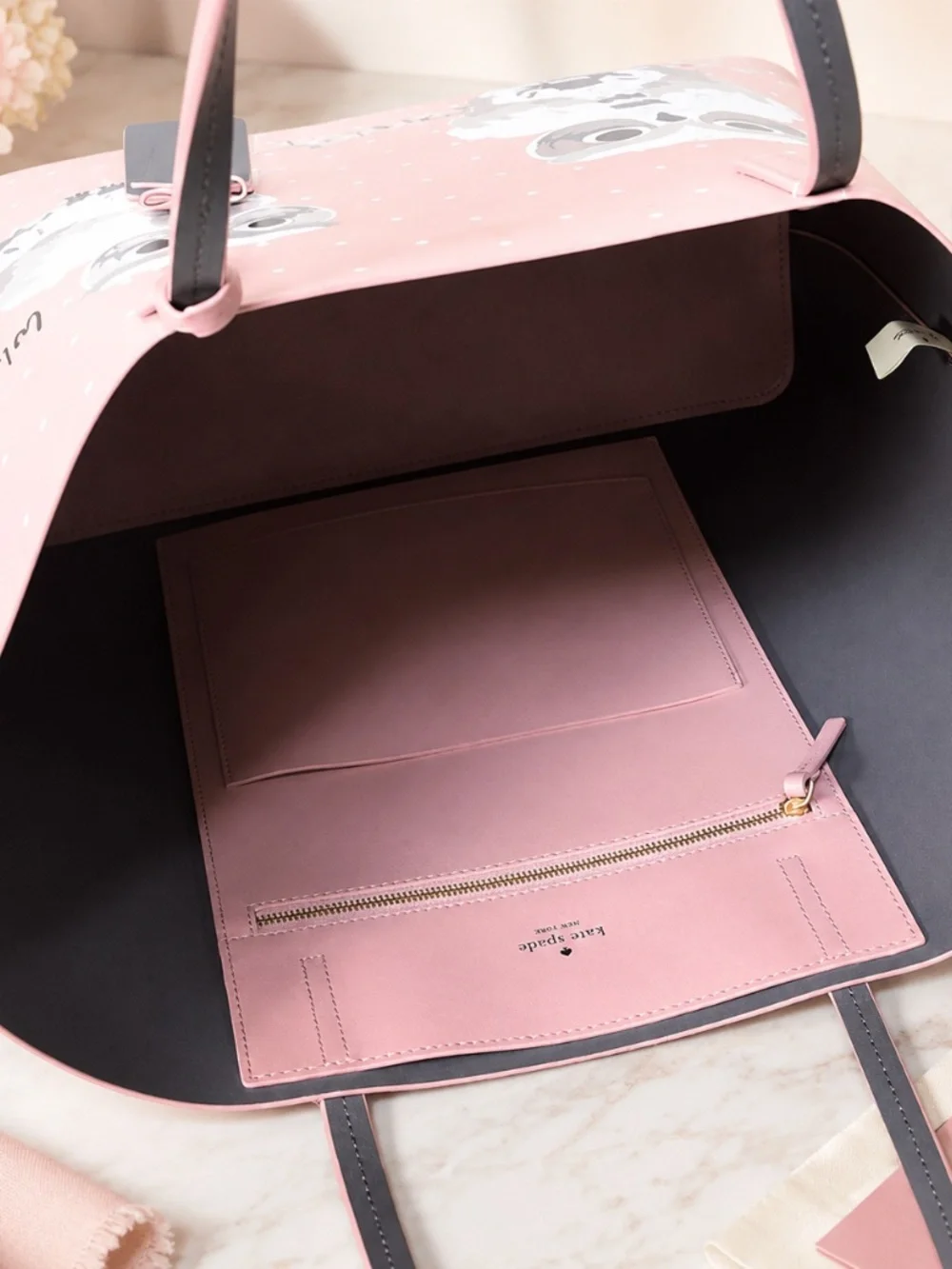 Retired Kate Spade New York “Who Me?” owl tote with Care Card.